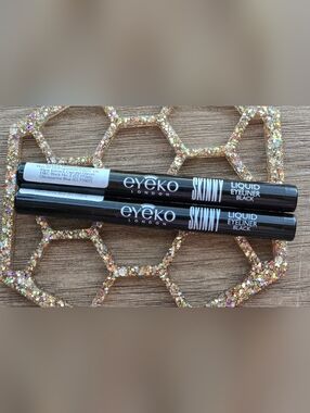 NEW Eyeko London Skinny Liquid Eyeliner - Pitch Black - Bundle of 2
